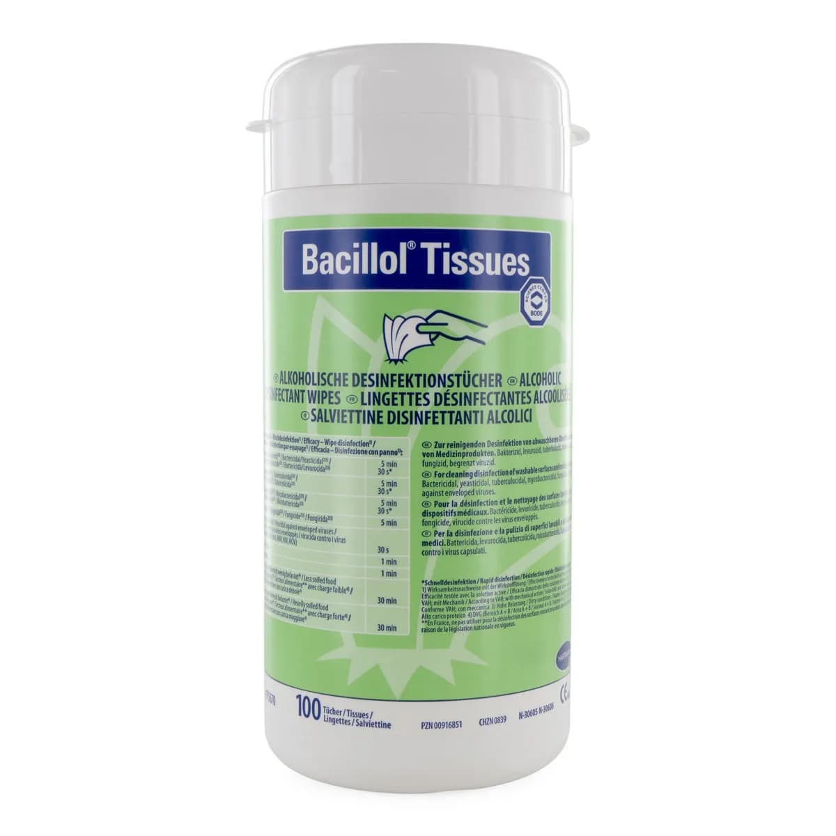 Spritbaserede desinfektionsservietter (Bacillol)
