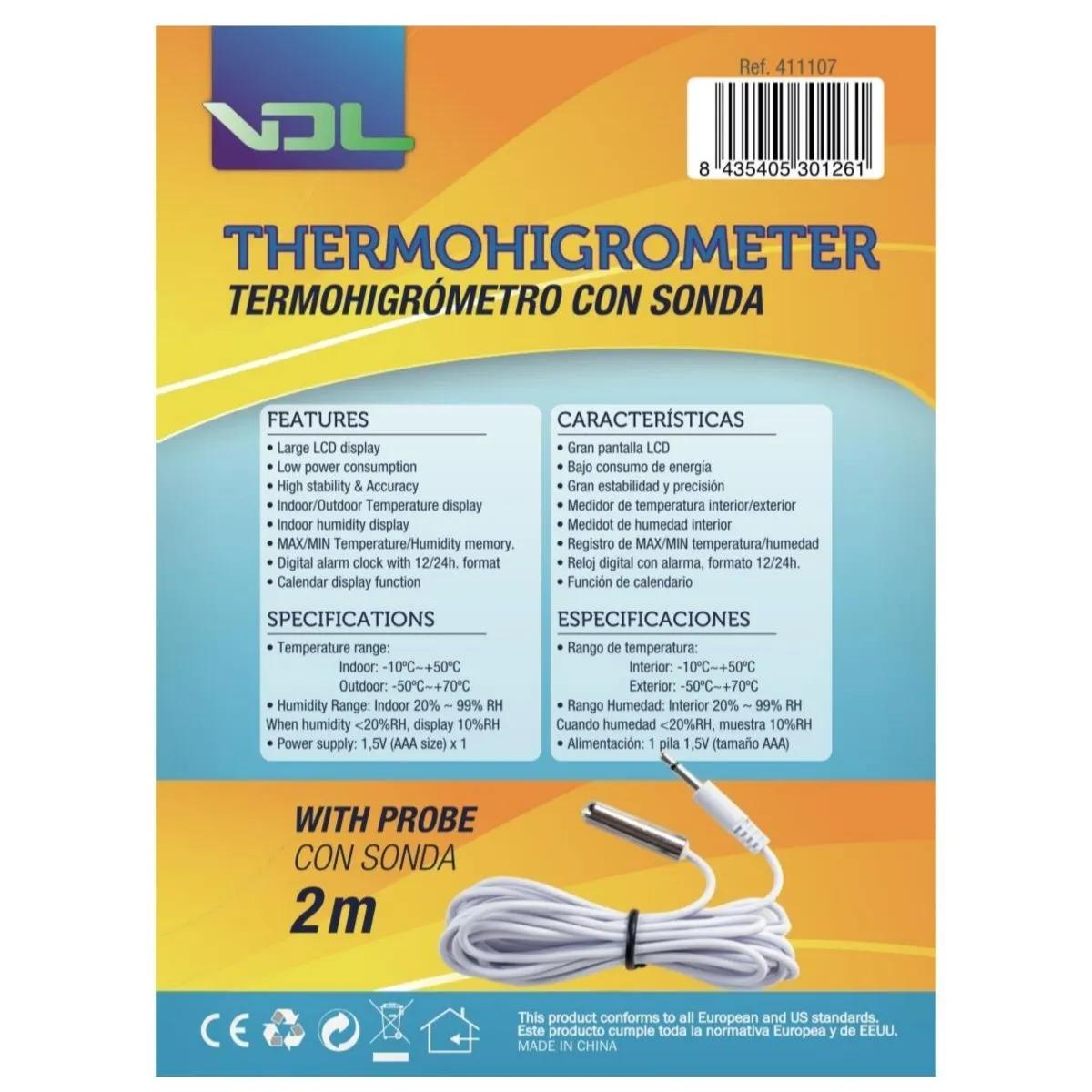 VDL Termo-hygrometer med stort display