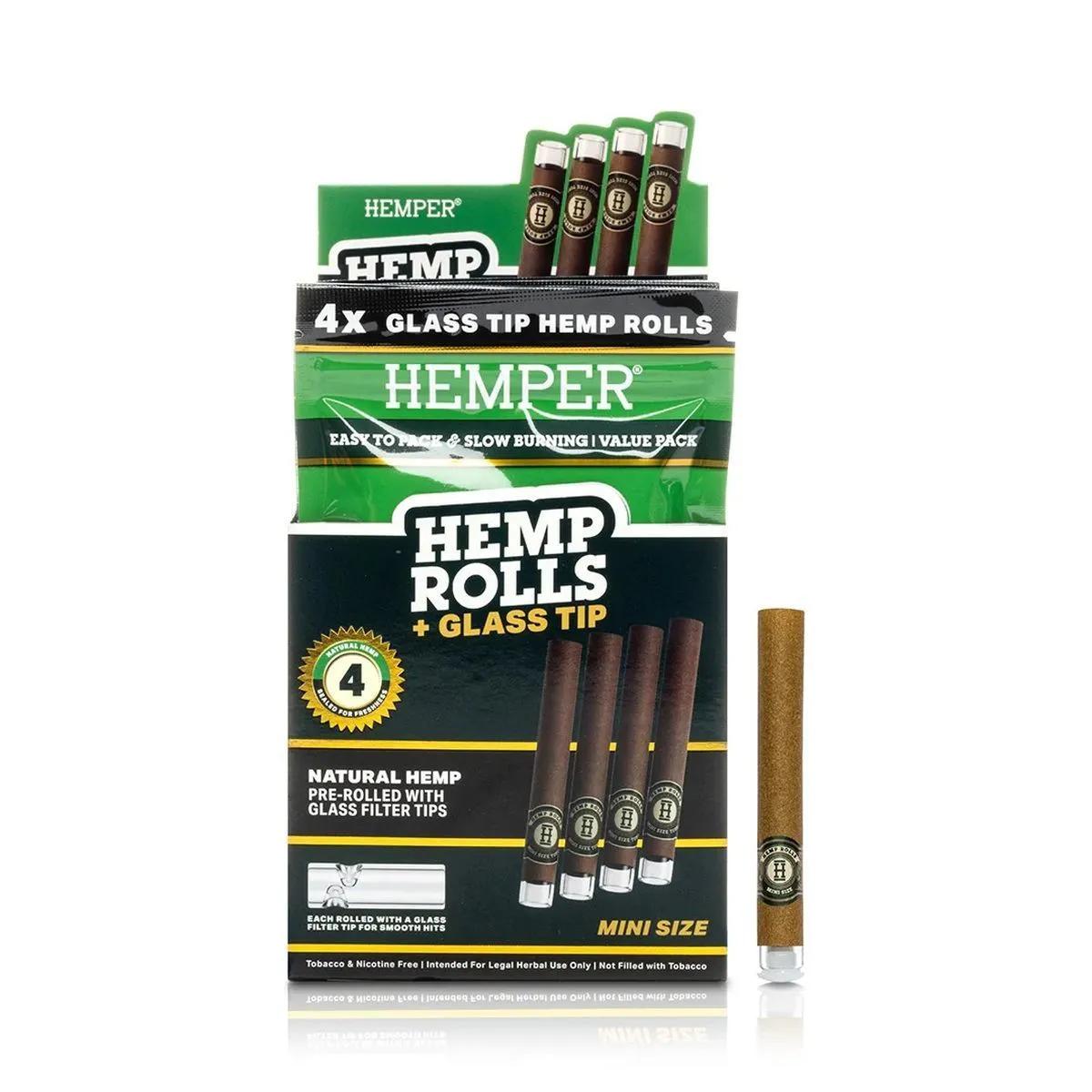 Hemper Mini Rolls med glasmundstykke 4-pak