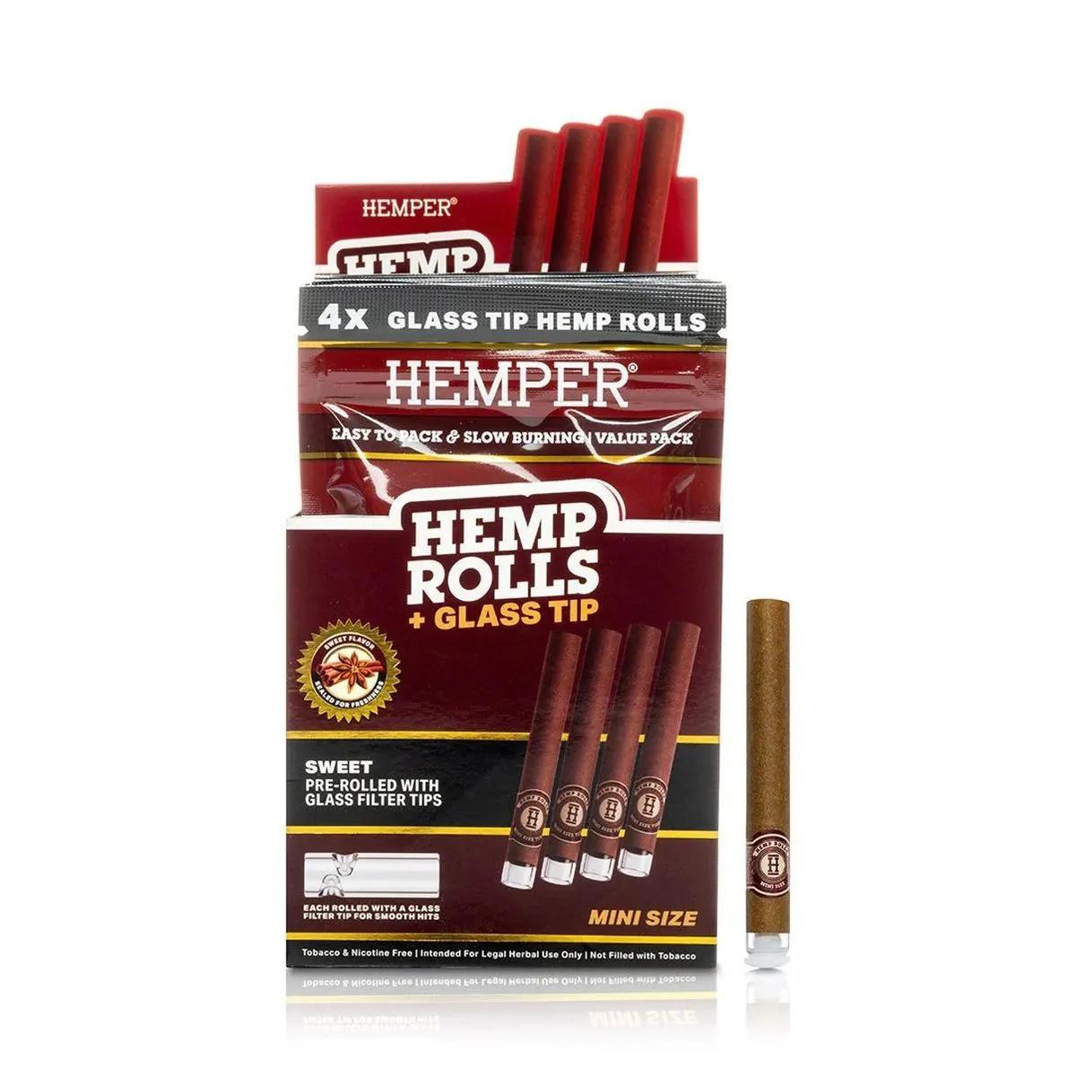Hemper Mini Rolls med glasmundstykke 4-pak