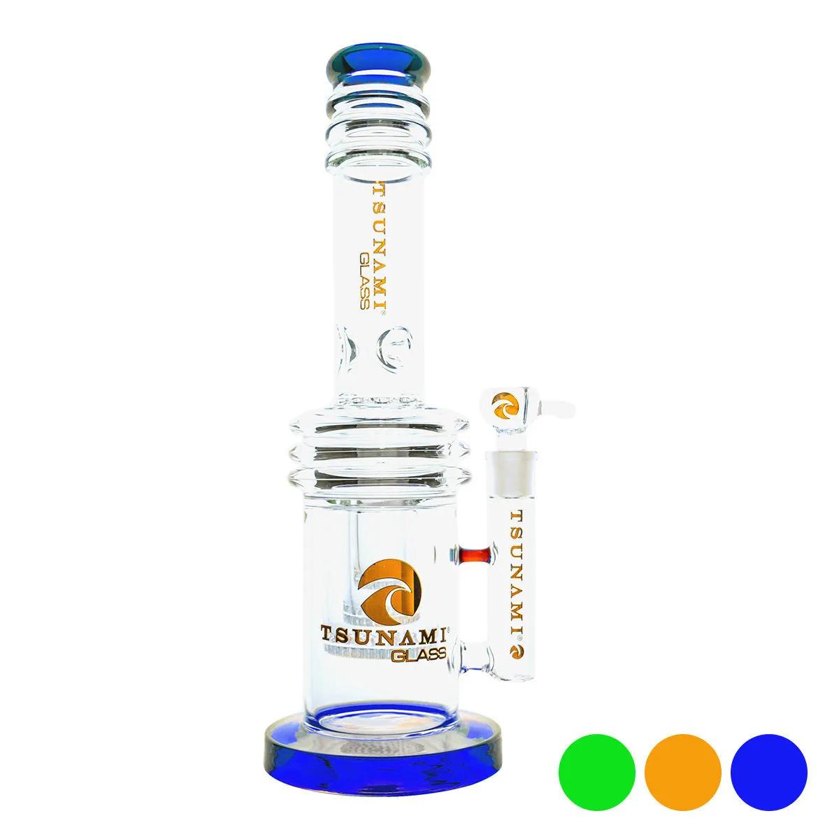 Tsunami Glass Triple Honeycomb Heart Perc Bong 17''