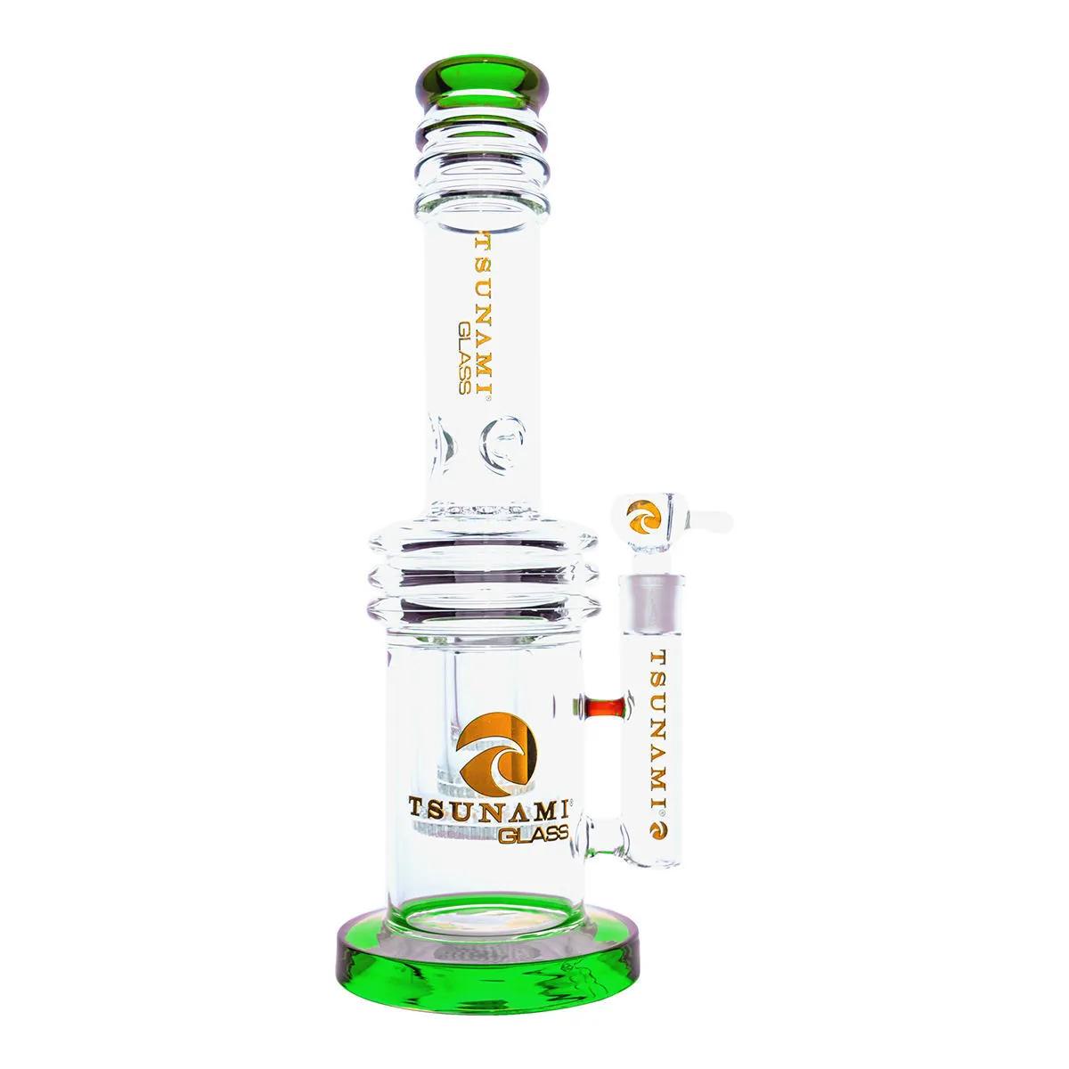 Tsunami Glass Triple Honeycomb Heart Perc Bong 17''