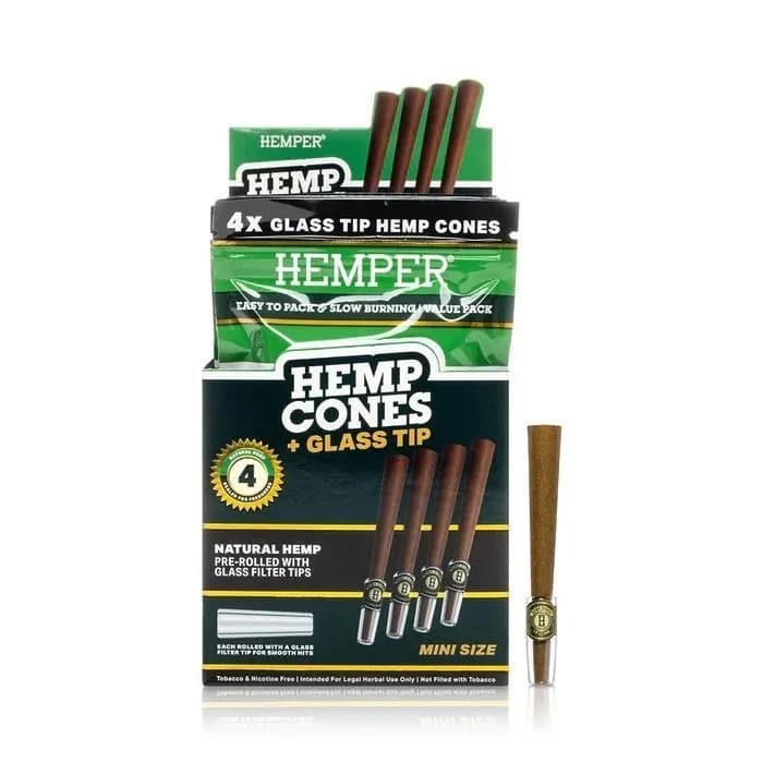 Hemper Hampekegler 1¼ + Glasmundstykke 4-pak