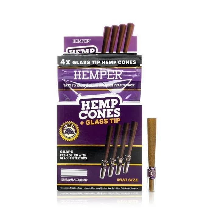 Hemper Hampekegler 1¼ + Glasmundstykke 4-pak