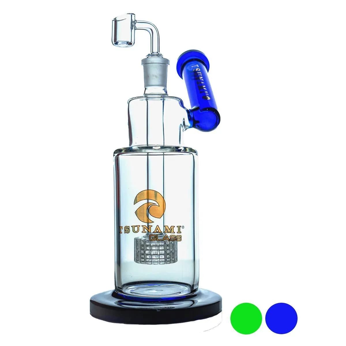 Side Neck Shower Head Dab Rig 10" (Tsunami Glass)