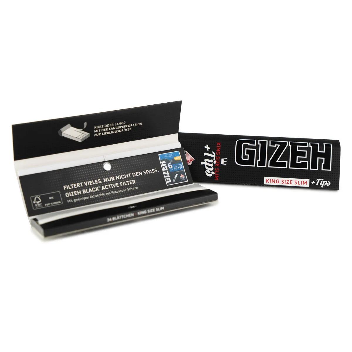 Gizeh King Size Slim rullepapir + tips